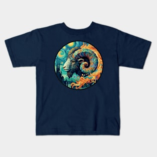 ZODIAC Aries - Astrological ARIRS - ARIRS - ZODIAC sign - Van Gogh style - 16 Kids T-Shirt